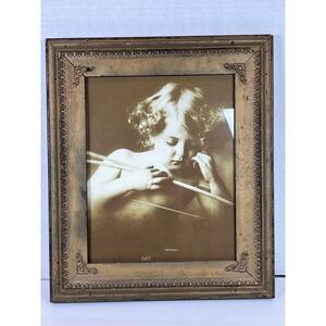 Antique Vintage 1897 Cupid Awake & Asleep M.B. Parkinson Faux Wood Framed 11.5”x